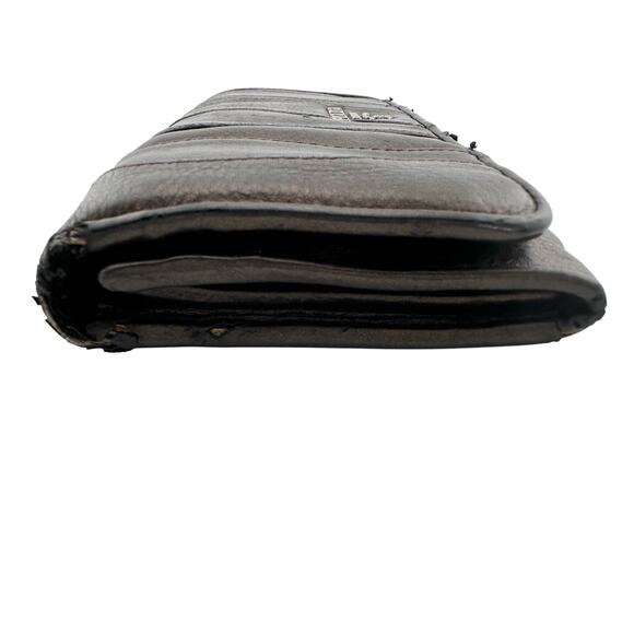 Prada Metallic Brown Wave Leather Flap Continental Wallet - Picture 15 of 16